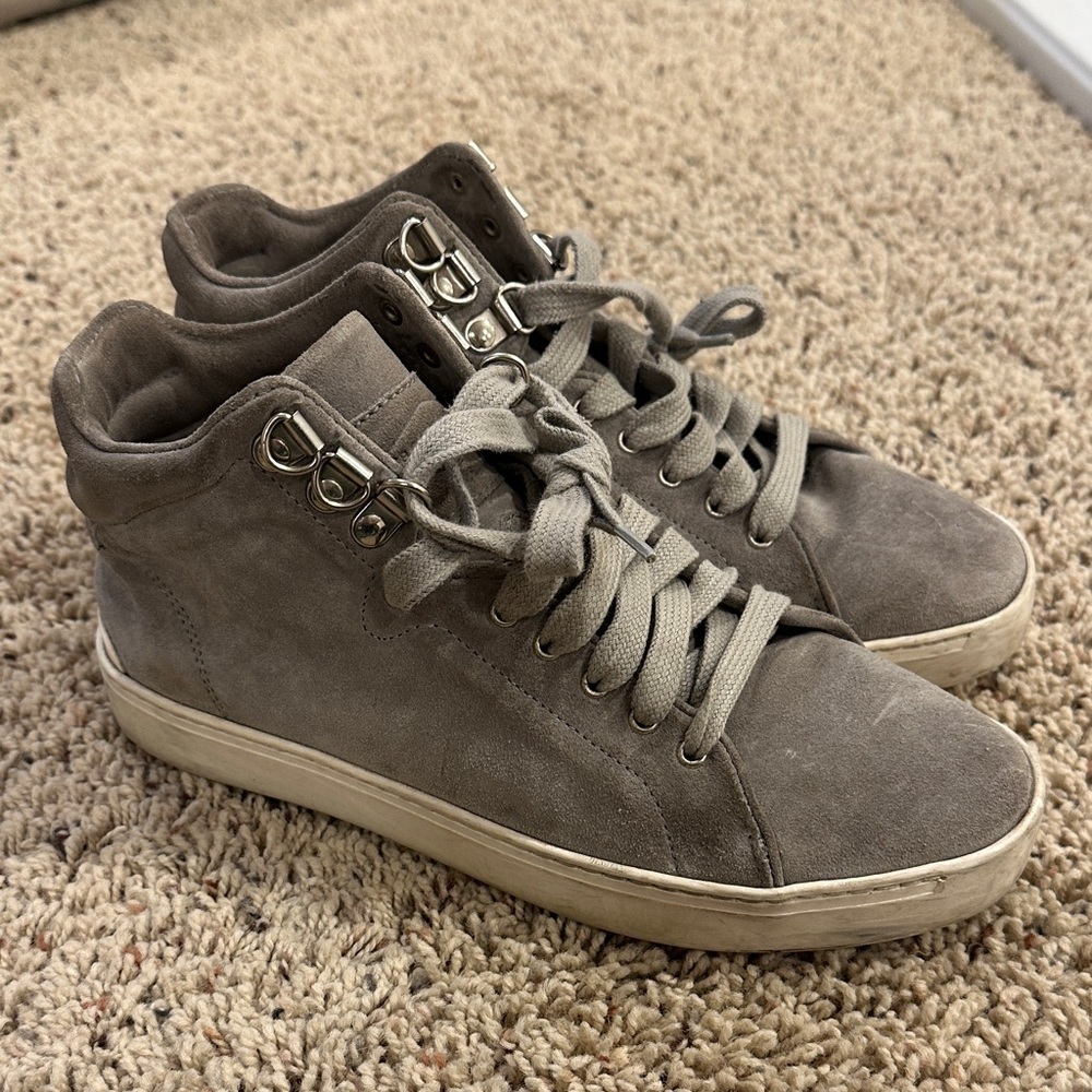 Women’s Gray Suede High-Top Sneakers